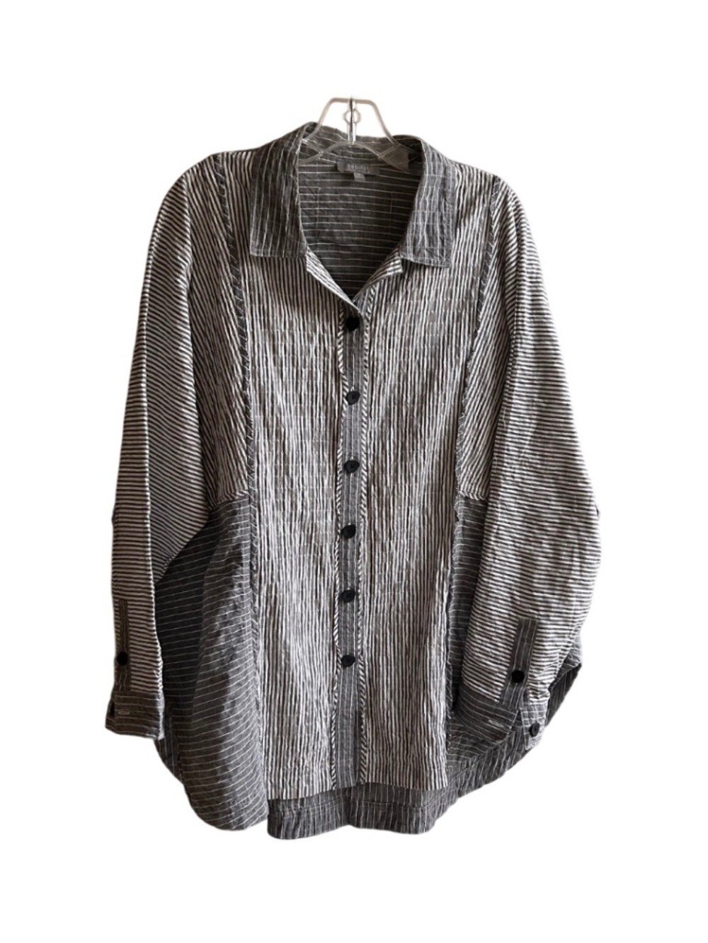 Habitat Cotton Patchwork Button Front Long Sleeve Tunic Blouse M